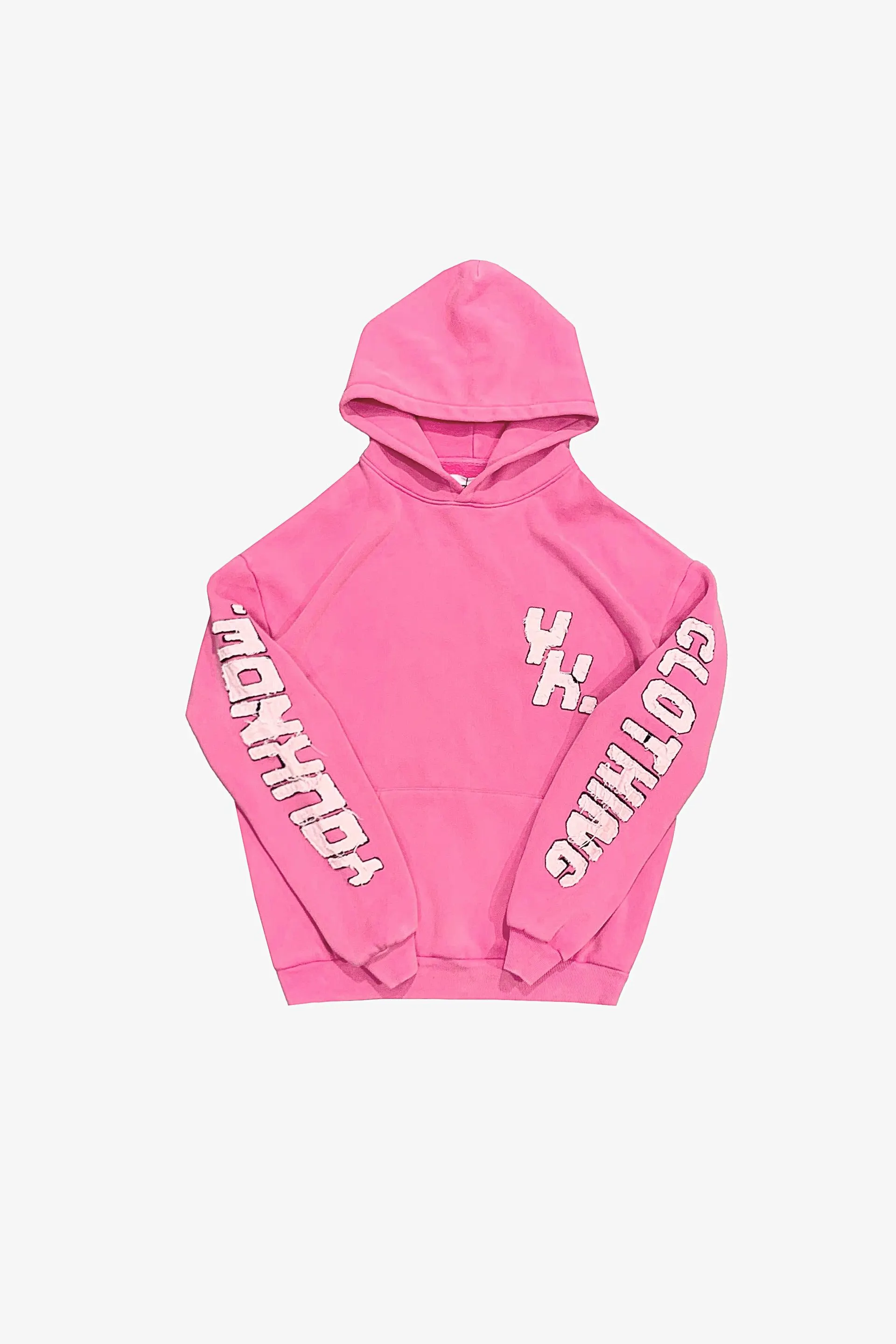 DISTRESSED HOODIE PINK
