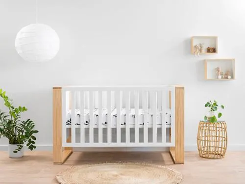 Boston Contemporary Cot - White/Natural