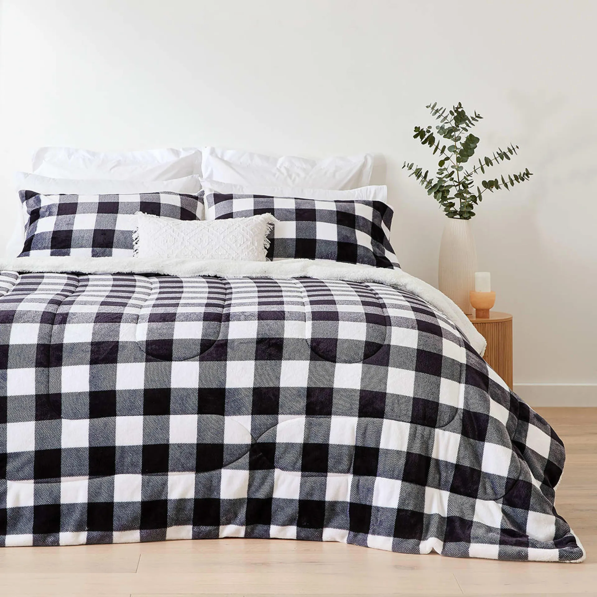 Brice Comforter Set - Queen Bed, Black and White