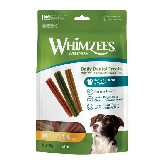 Whimzees Stix Medium Dog Treat Value Bag 14pk