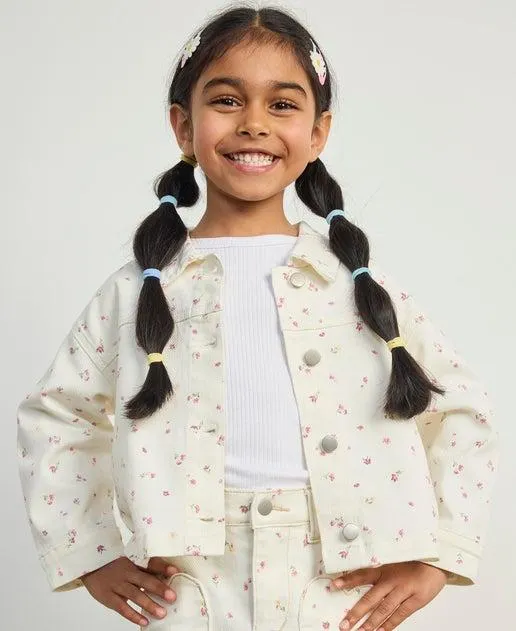 Little Kids' Printed Denim Jacket