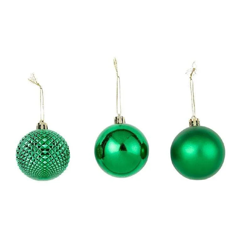Wonderland Christmas Baubles 6cm Green 10 Pack