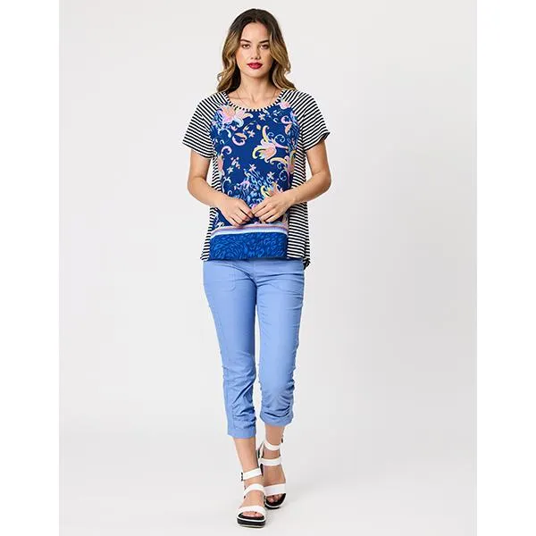 Rita Multi Media Top Blue