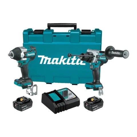 Makita LXT Cordless Hammer Drill and Mid Torque Impact Wrench 18V 6Ah