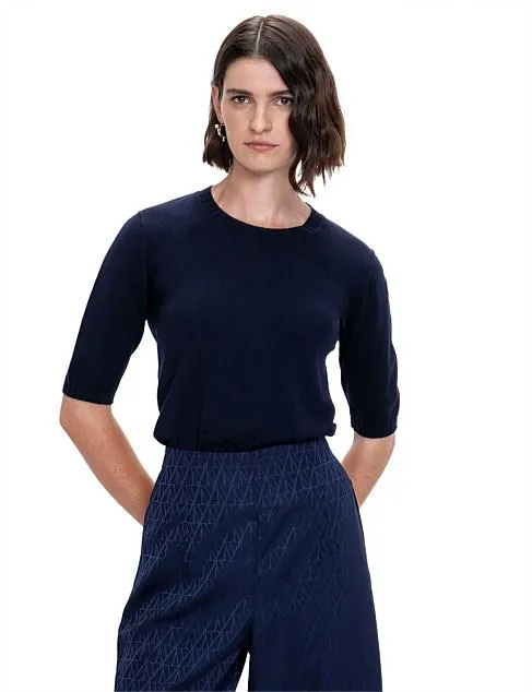 ELBOW SLEEVE ROUND NECK KNIT