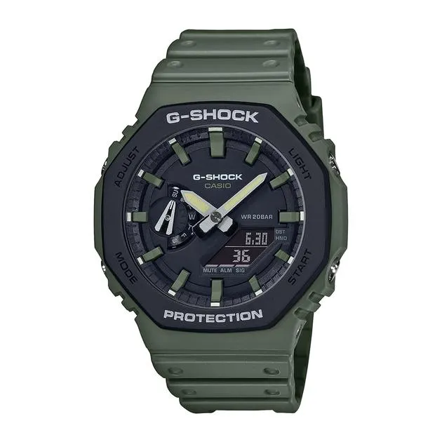 G-Shock Mens Analogue/Digital Black/Green Watch GA2110SU-3A
