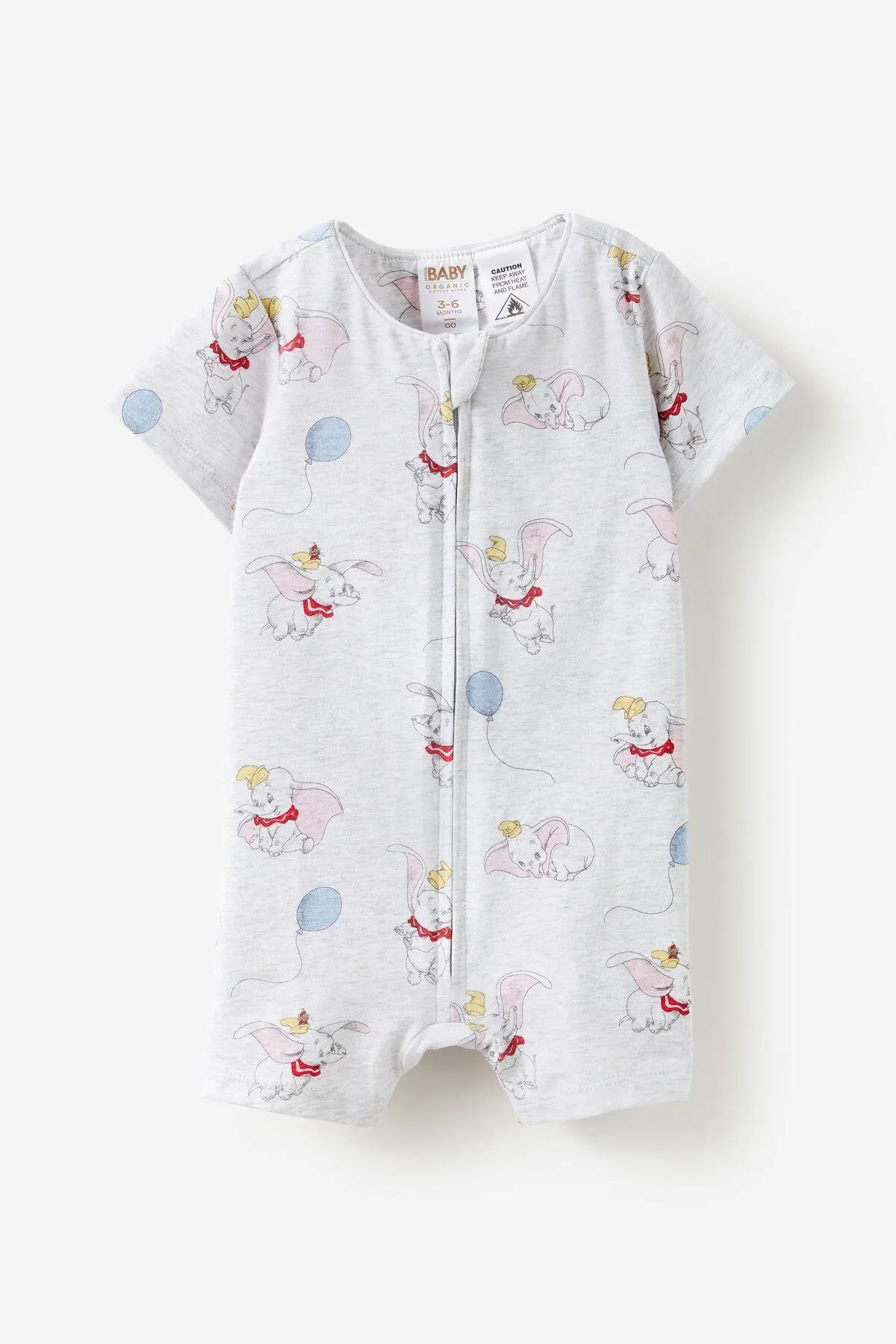 Dumbo Short Sleeve Zip Romper