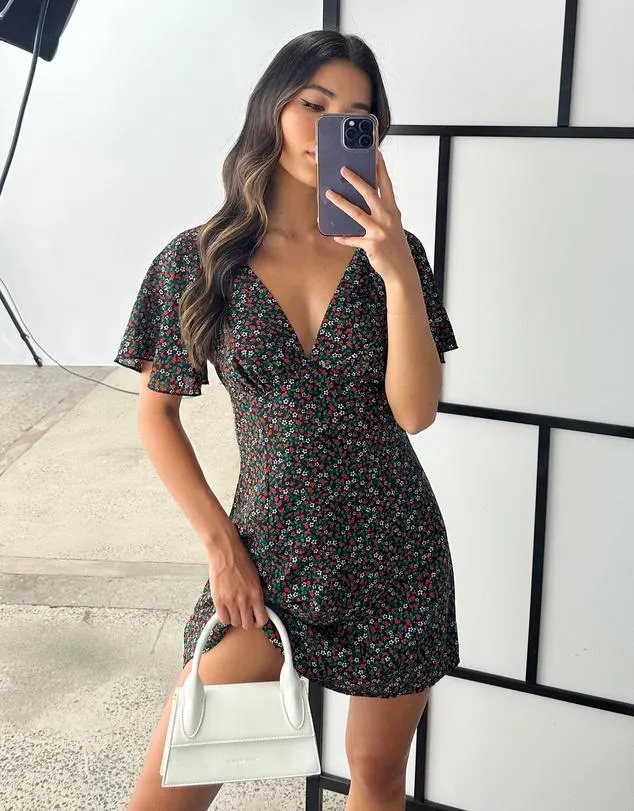 Ditsy Cherry Woven Mini Dress
