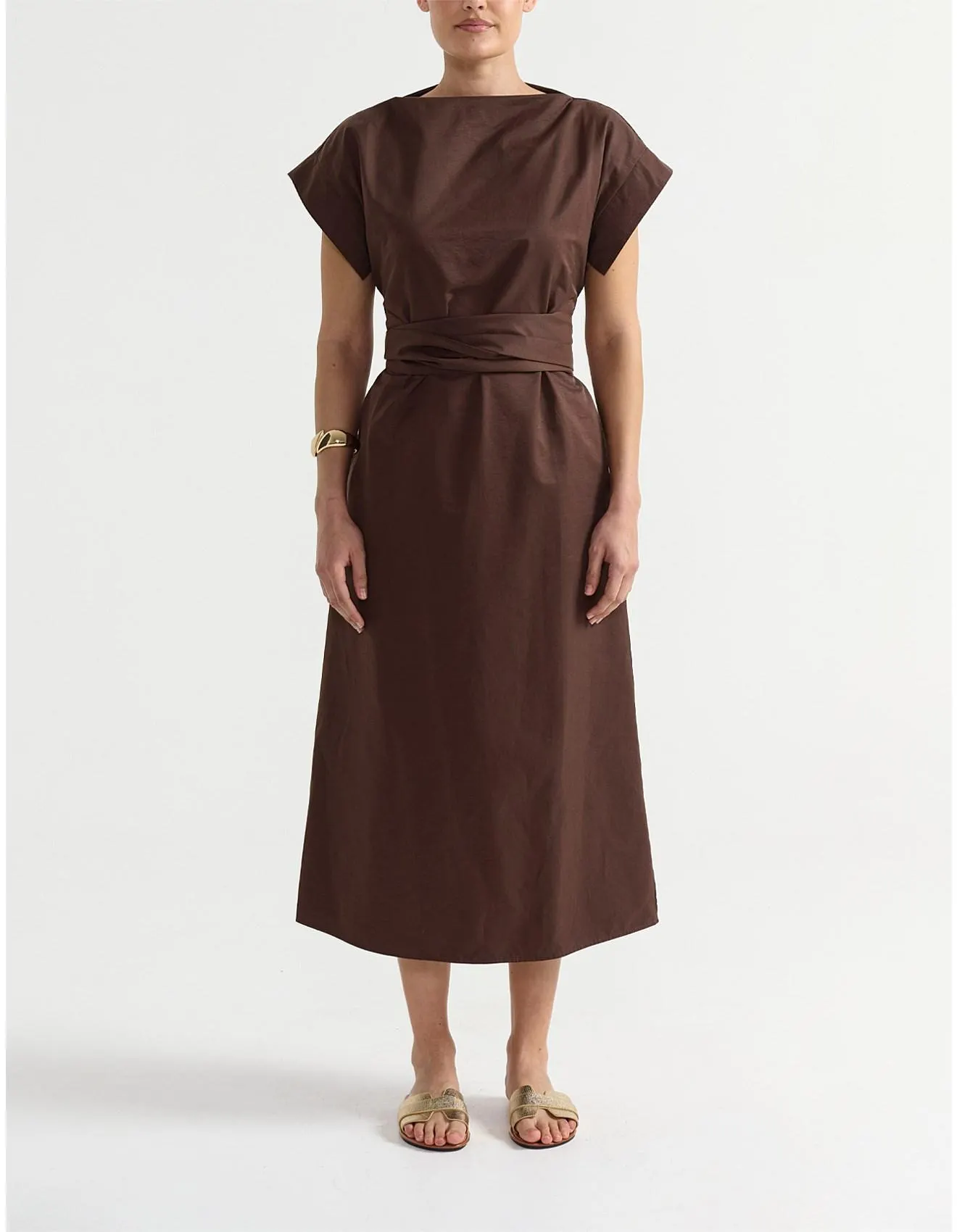 BOAT NECK MIDI DRESS