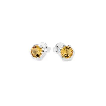 Sterling Silver Citrine Studs