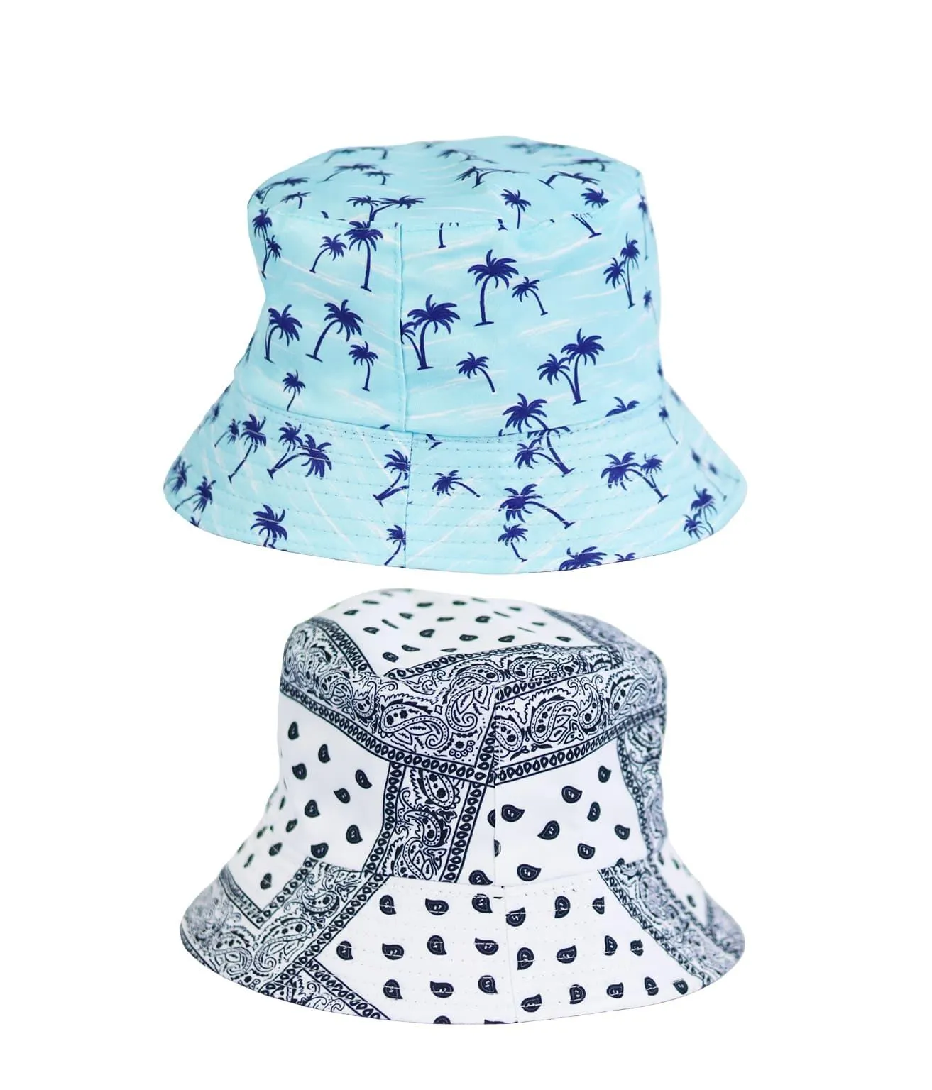 Adult Reversible Summer Bucket Hat Assorted 28cm