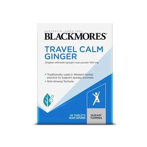 Blackmores Travel Calm Ginger Tablets 45s