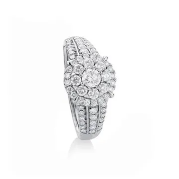 9ct White Gold, Diamond Ring TDW=1ct
