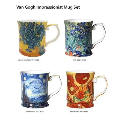Stunning Monet and Van Gogh Mug Sets