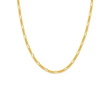 9ct, 55cm Solid Figaro 3+1 Chain
