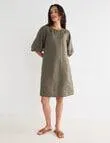 Zest Linen Balloon Sleeve Dress, Teak