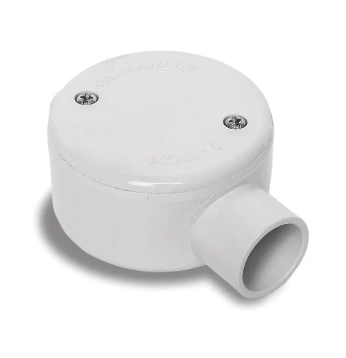 Conduit Box 25mm 1Way Circ Grey