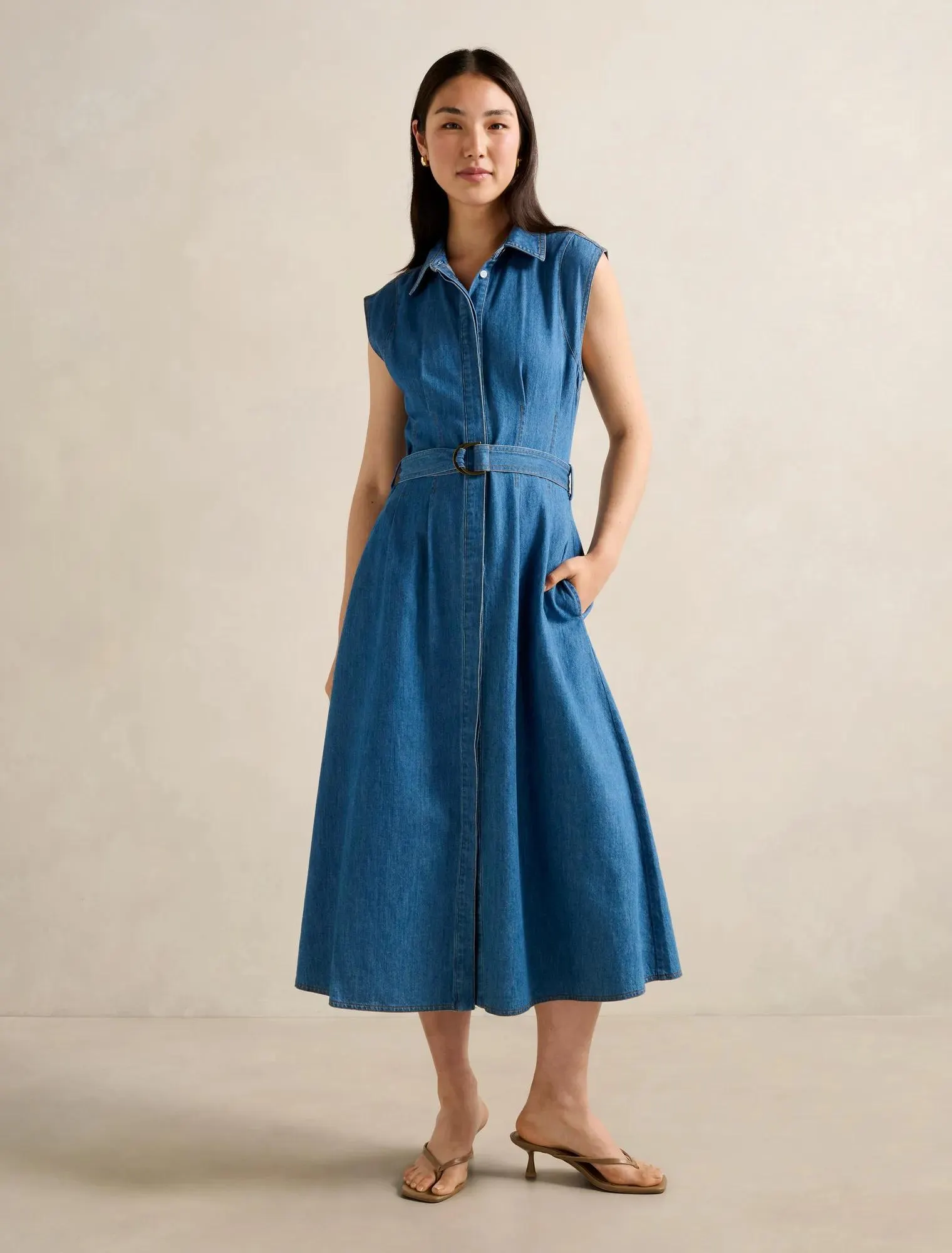Annalee Sleeveless Shirt Dress