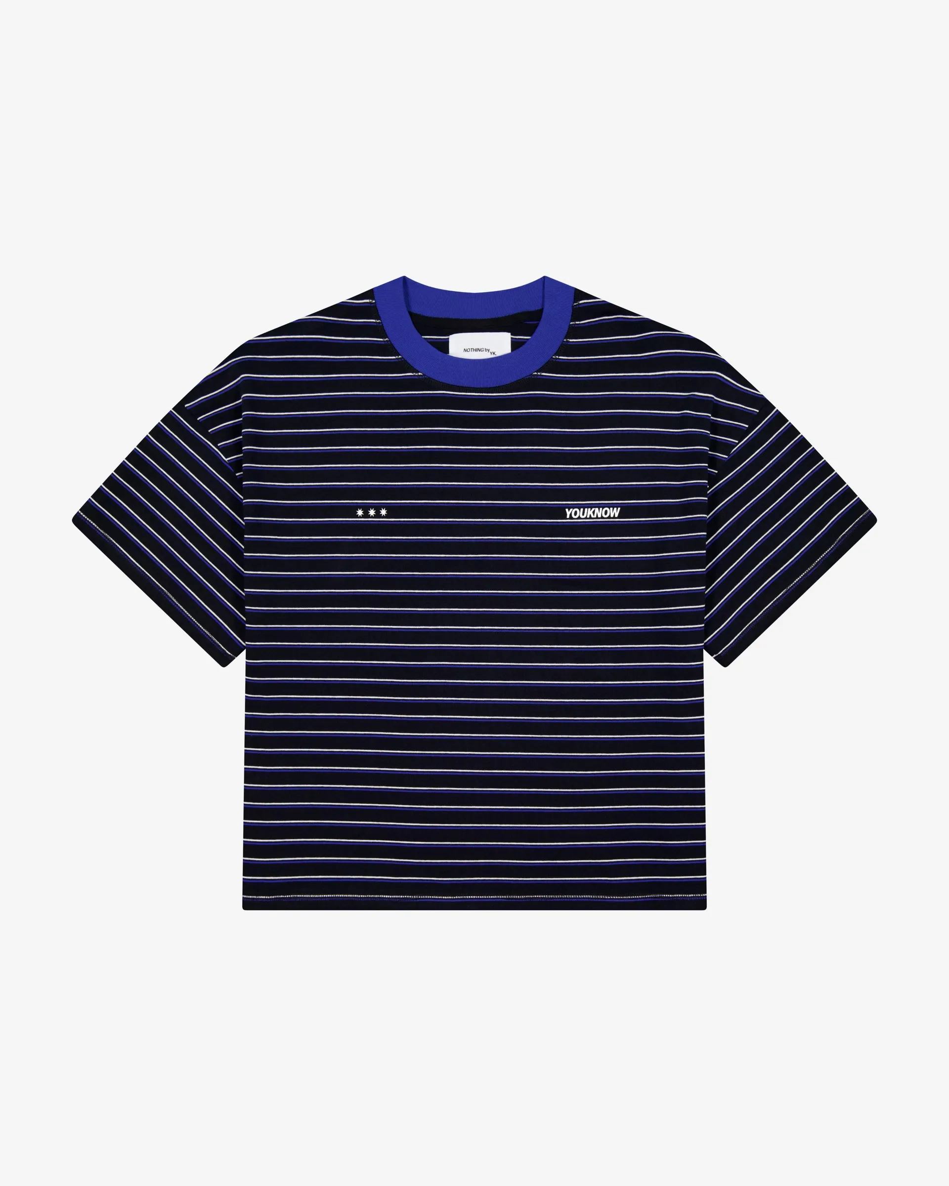 Striped YK Tee | Black/Blue Stripe