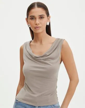 Modal Cowl Neck Tank Top