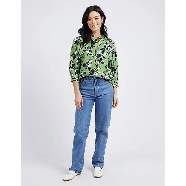 Idyll Floral Shirt Jungle Green