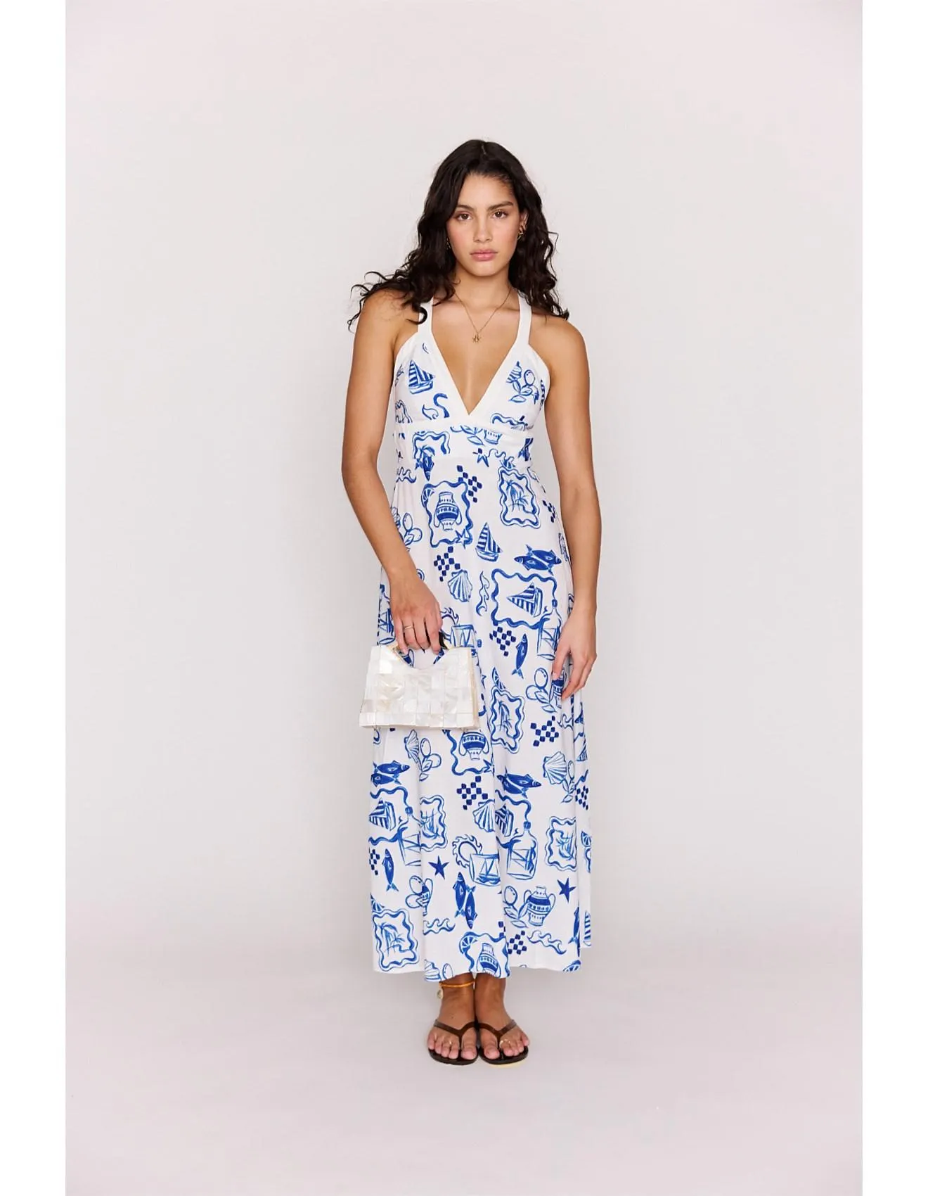 BACI CROSS BACK MIDI DRESS