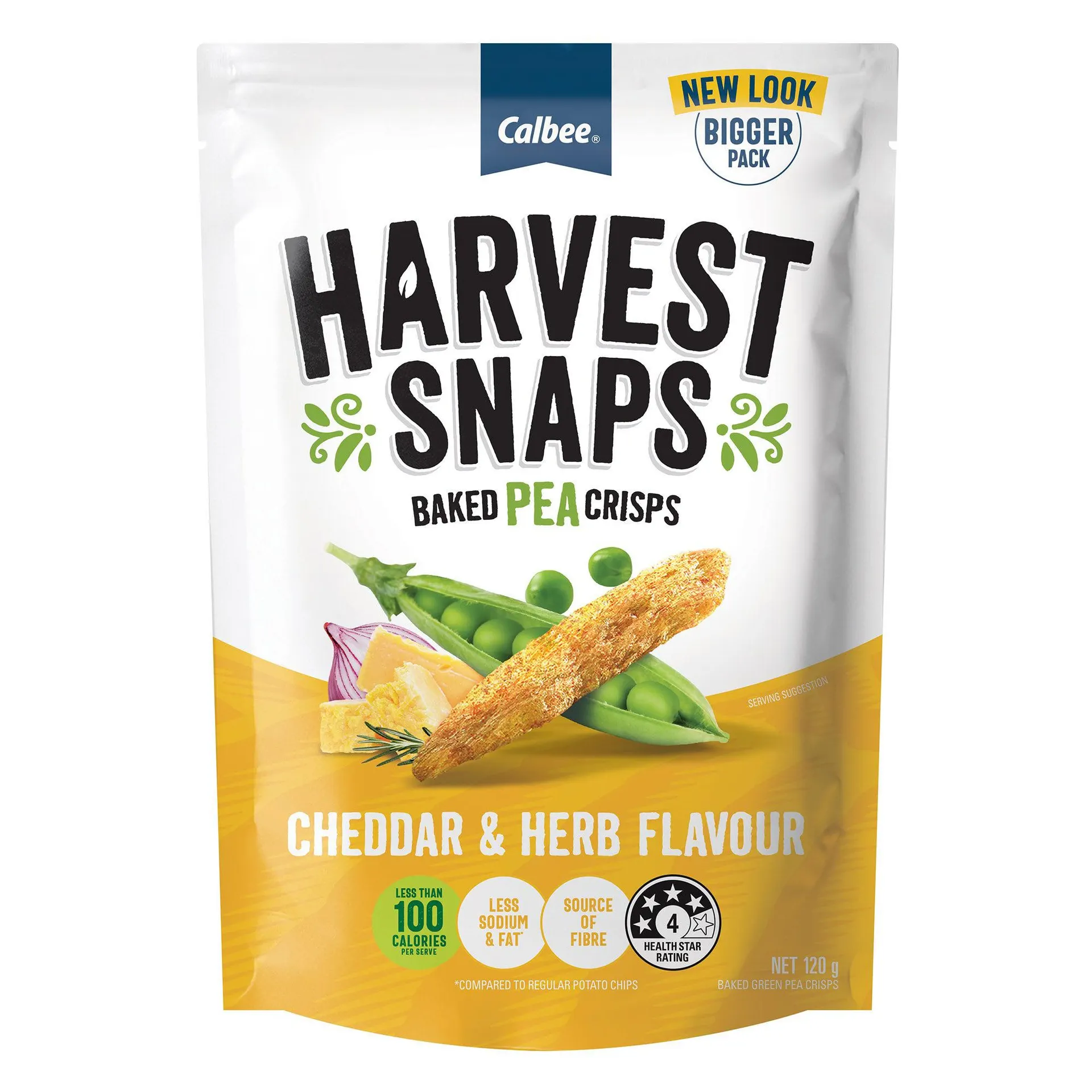 Harvest Snaps Cheddar & Herb Pea Crisps 120g