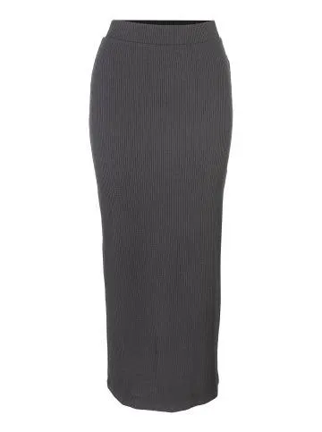 Women's Ribbed Tube Skirt in Charcoal