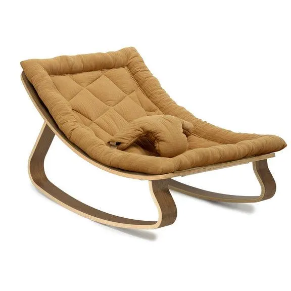 Charlie Crane Baby Rocker Levo - Walnut with Camel Cushion