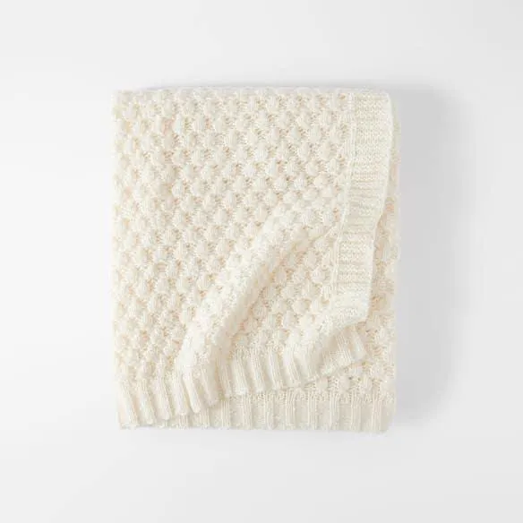 Bobble Knit Throw - Cream