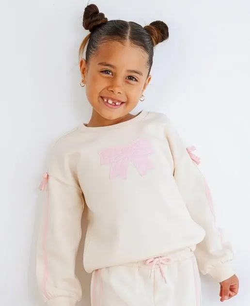 Little Kids' Applique Bow Sweatshirt