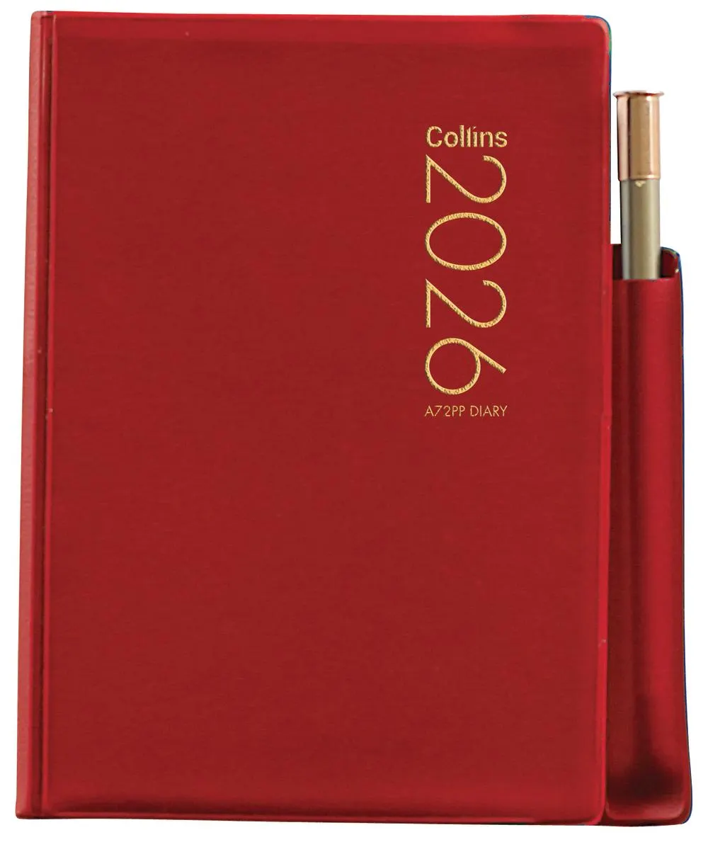 2026 Collins A72PP Two Days-per-Page Red Diary