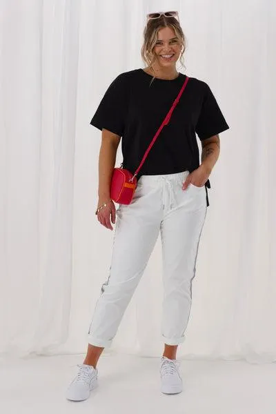 Shine On Label Raglan Jogger White