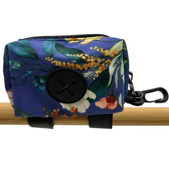 Latched Poop Bag Holder Blue Floral