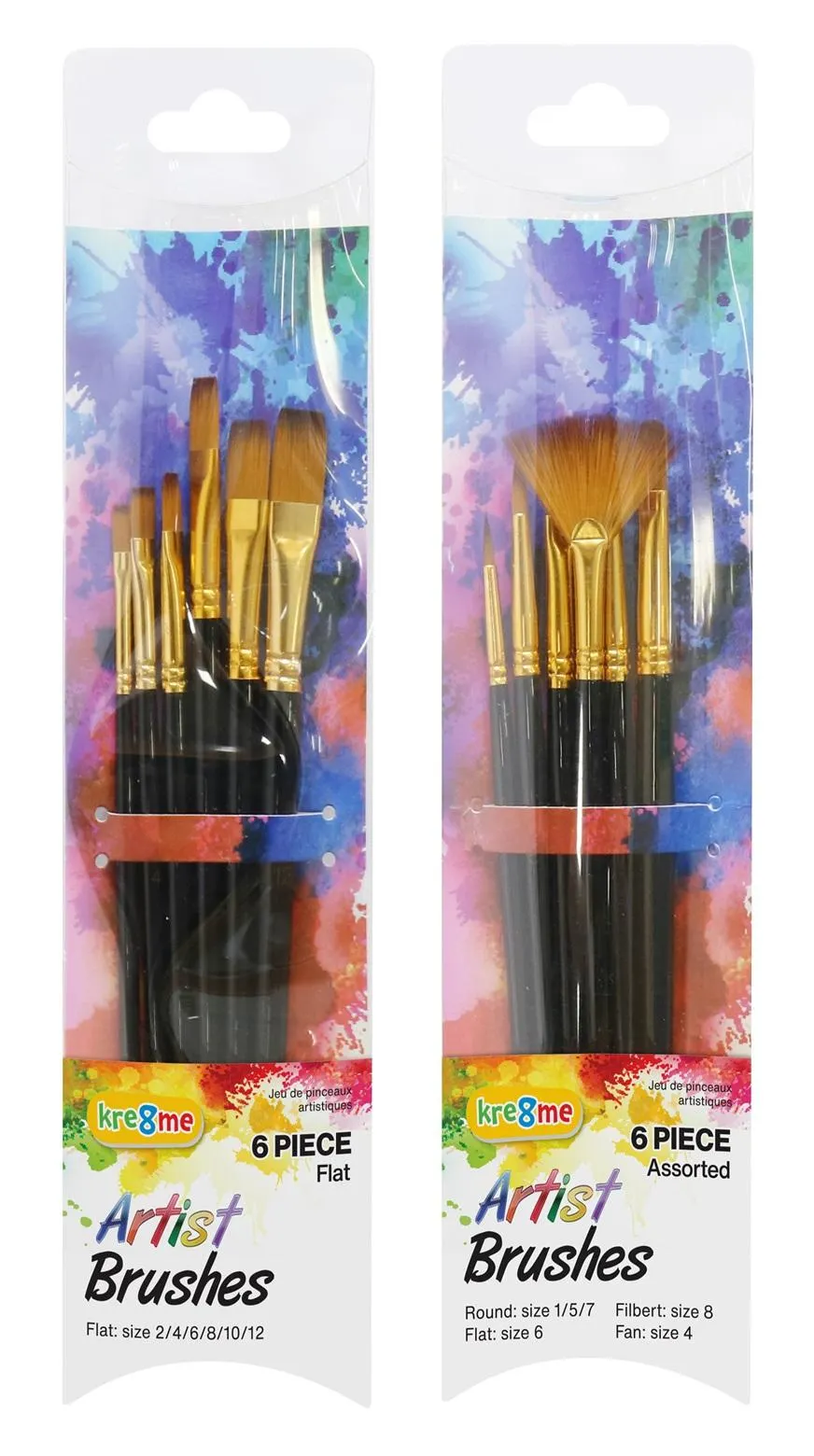 Artist Brush Set 6pc 2Asst