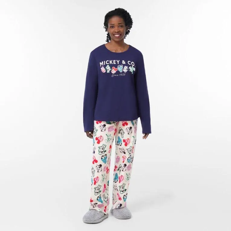 Mickey Mouse Women's Knit Flannel Pyjama Set