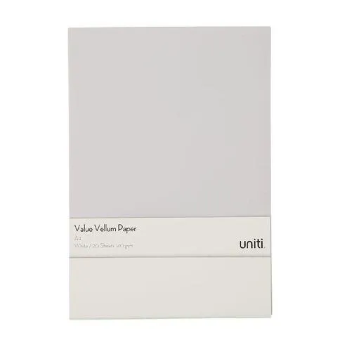 Uniti Value Paper Pack 20 Sheet Vellum A4