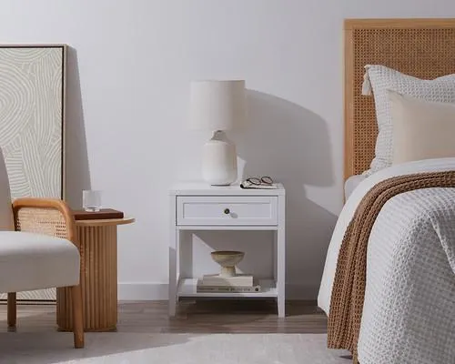 Cove Bedside Table - White