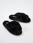 Whistle Sleep Beck Crossover Scuff Slippers, Black