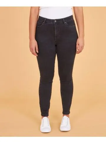 Women's High Rise Full Length Skinny in Washed Black