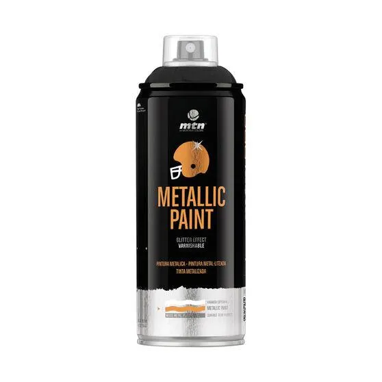 MTN Pro Metallic Black Spray Paint 400mL