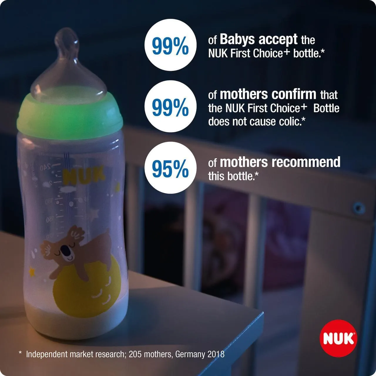 NUK First Choice Plus Bottle 300ml Night