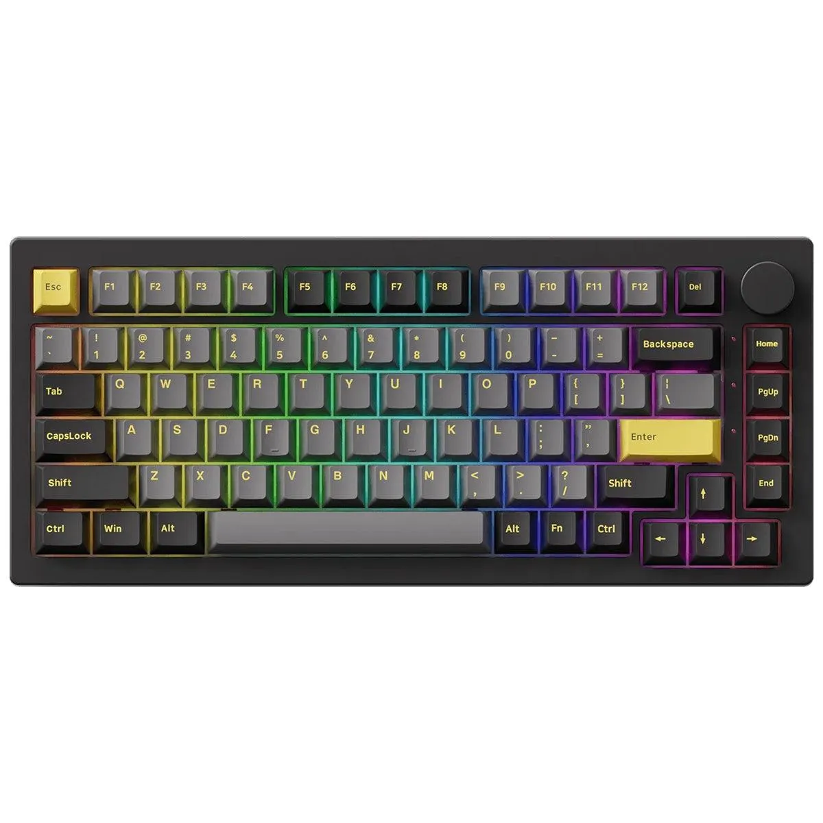 Akko 5075B Plus Black and Gold 75% RGB Wireless Mechanical Keyboard - Cream Yellow Switch