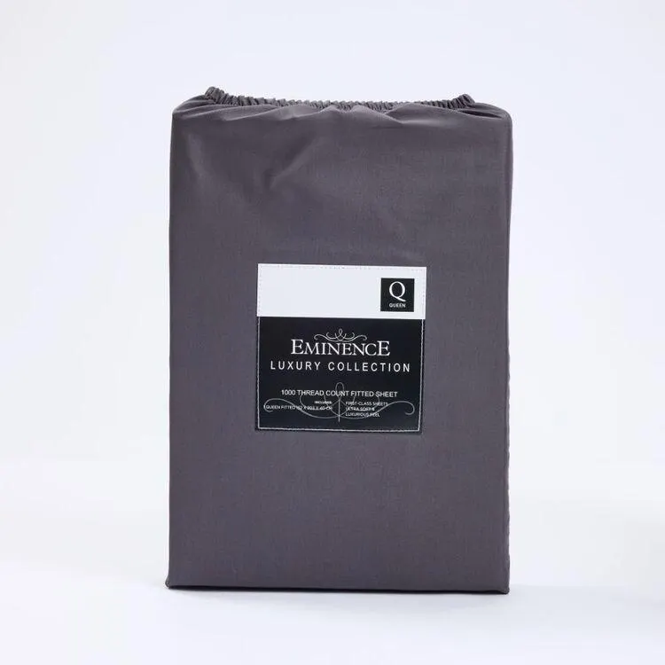 Eminence 1000 Thread Count Fitted Sheet Charcoal King