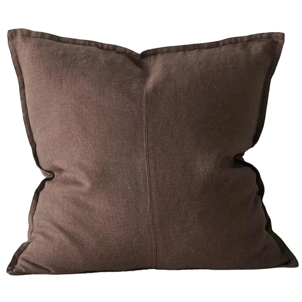 Como linen cushion cover 50cm cocoa