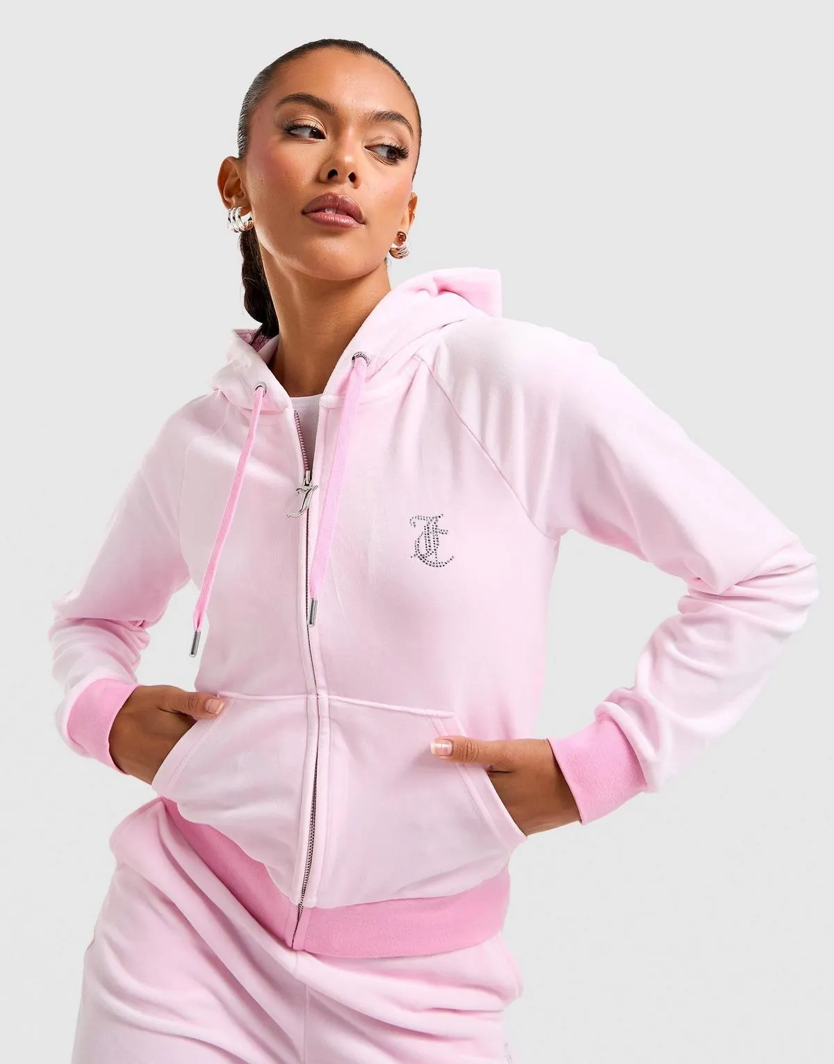 JUICY COUTURE Madi Full-Zip Velour Hoodie