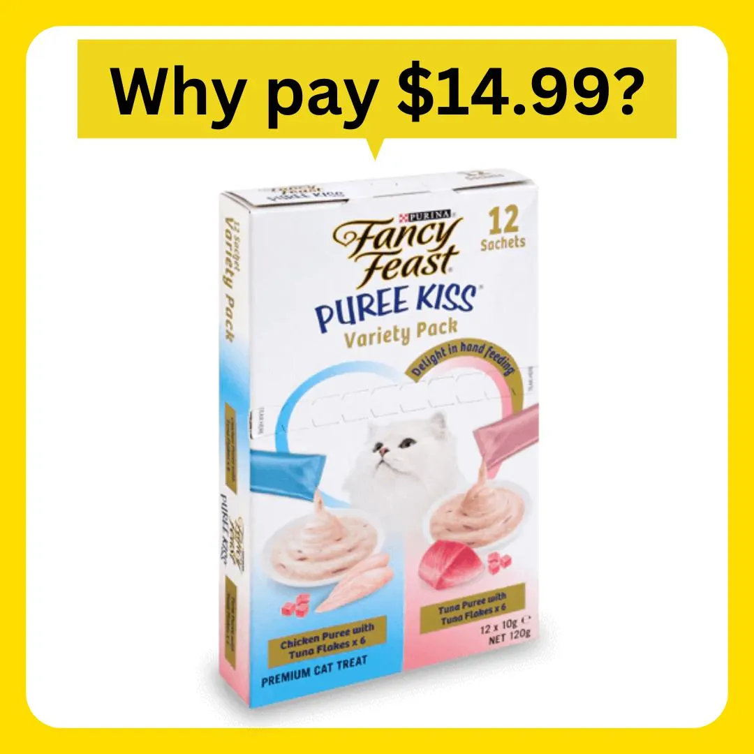 Fancy Feast Adult Puree Kiss Variety Pack Chicken & Tuna Wet Cat Treats 120g