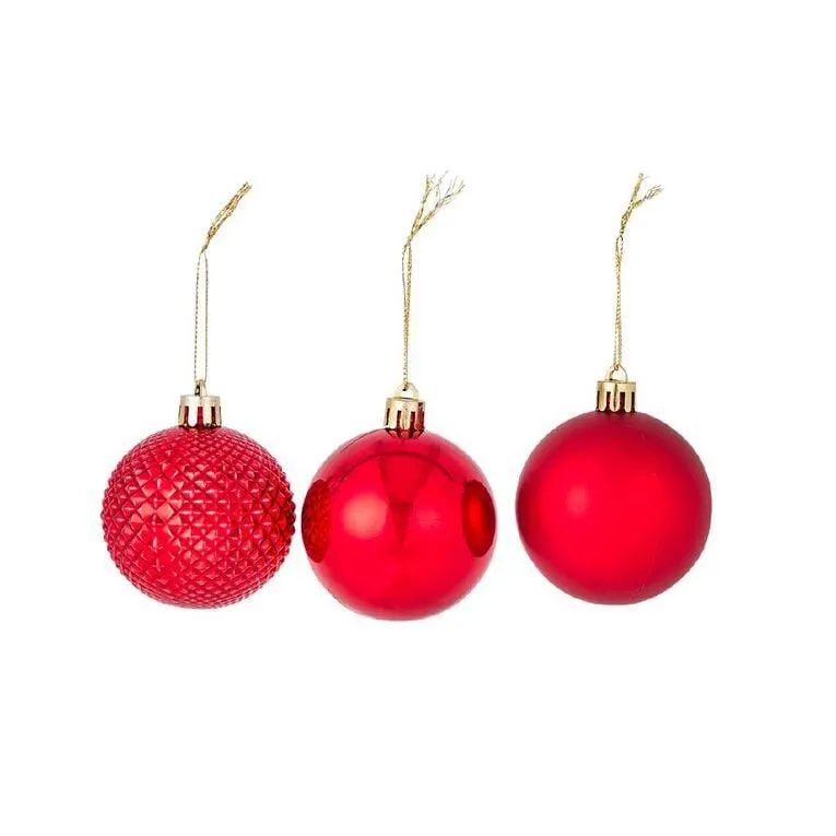 Wonderland Christmas Baubles 6cm Red 10 Pack