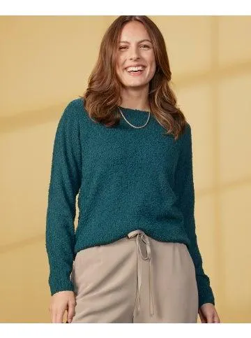 Women's Textured Soft Jumper in Dark Teal