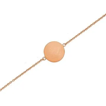 Stainless Steel Rose Tone Disc Bracelet